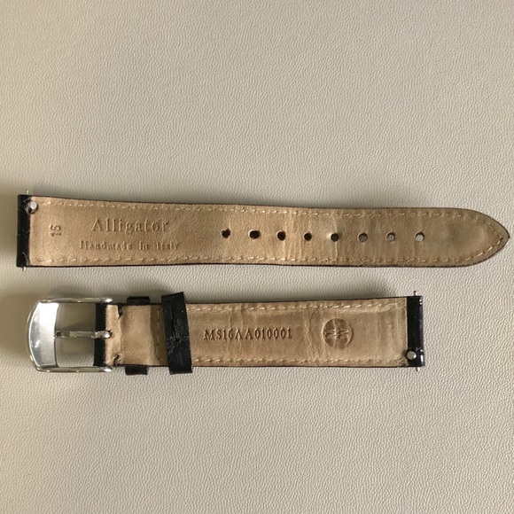 Michele 16mm Black Alligator Strap - Picture 3 of 4